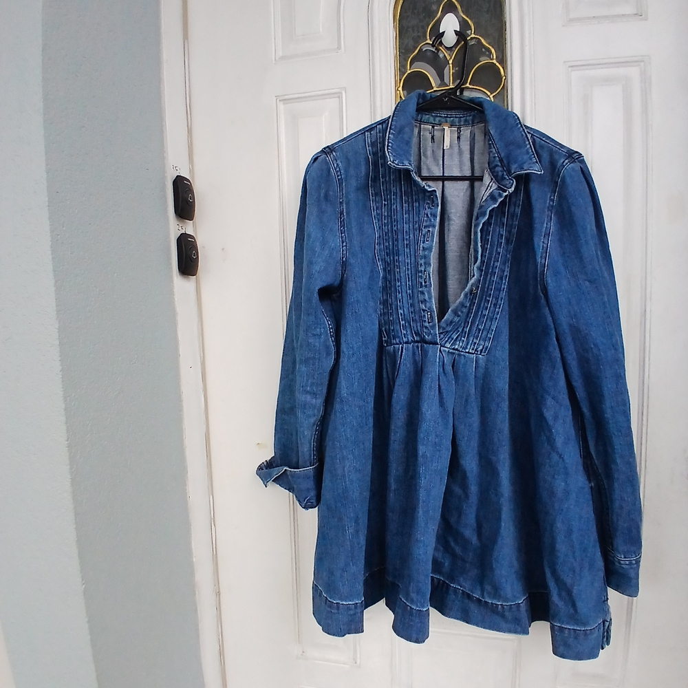 Free People Blue Denim Mini Dress